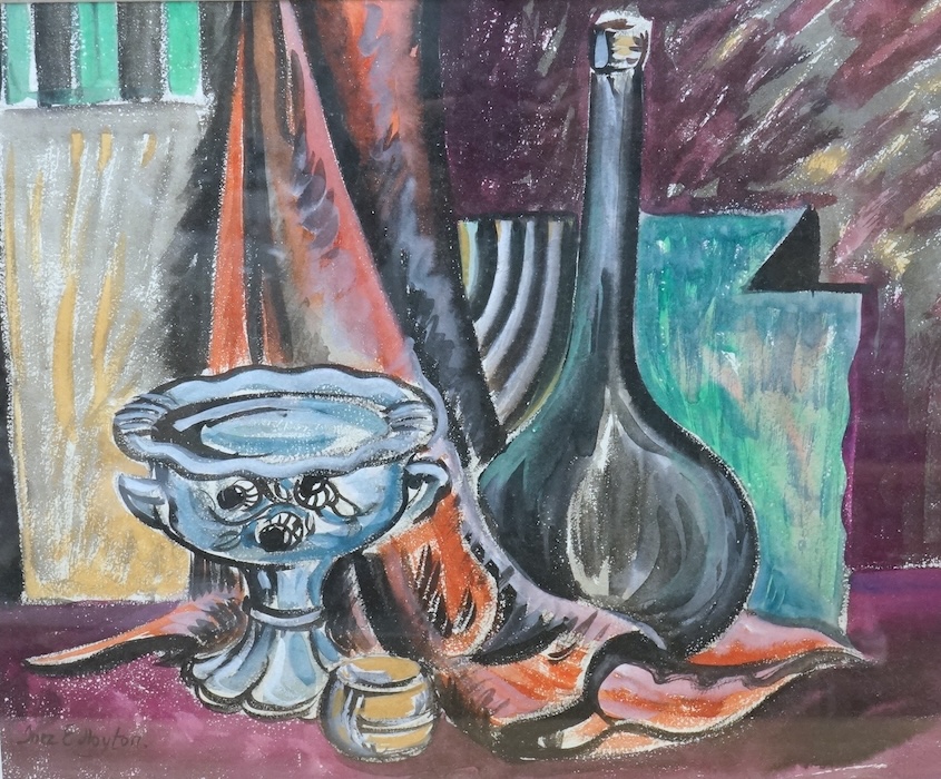 Inez Hoyton (1903-1983), watercolour, still life of vessels, signed, 36 x 44cm
